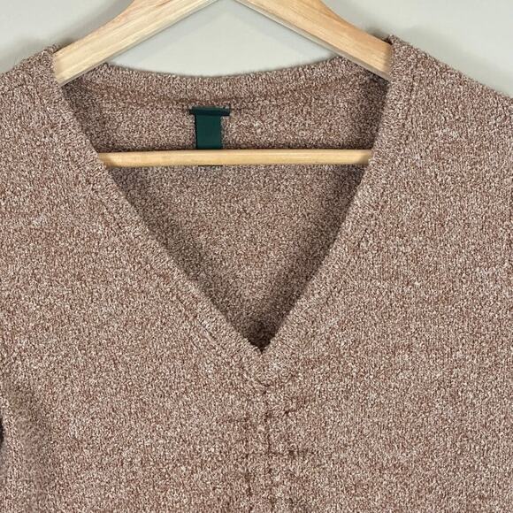 Wild Fable Cozy Brown V-Neck Ruched Knit Sweater - Picture 3 of 6